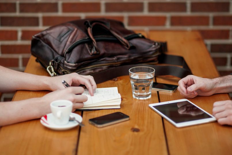 Business owner reviewing plans